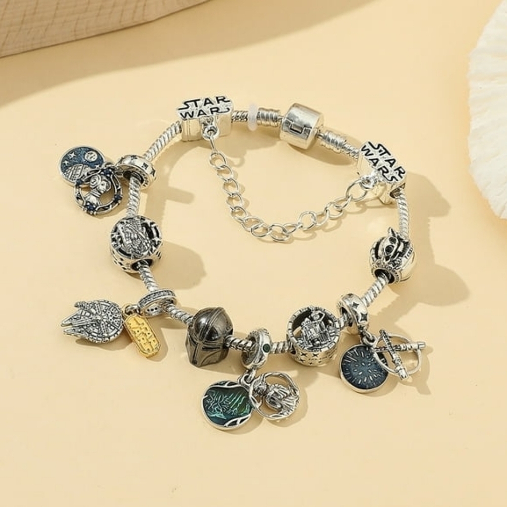 Star Wars Galactic Charm Bracelet Pandora Style Collector's Jewelry